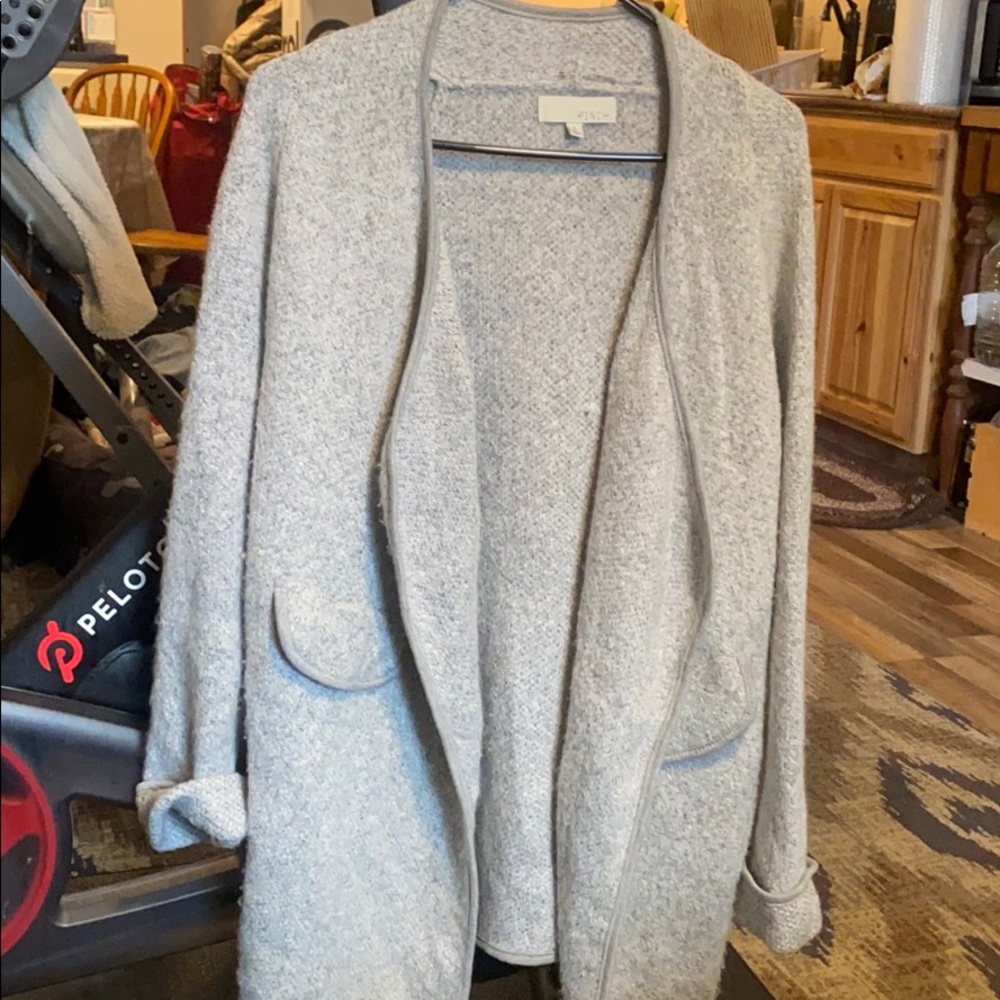 Gray knitted sweater